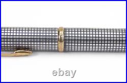 Parker Insigna Silver Sterling & Gold Trim Ballpoint Pen Vtg