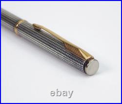Parker Insigna Silver Sterling & Gold Trim Ballpoint Pen Vtg
