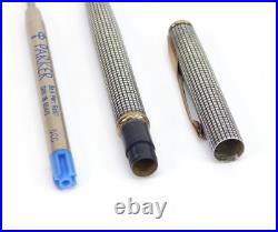 Parker Insigna Silver Sterling & Gold Trim Ballpoint Pen Vtg