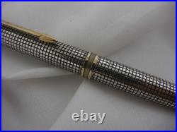 Parker Premier Ballpoint Pen Sterling Silver & Gold Trim In Box Mint
