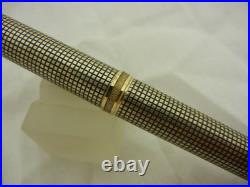 Parker Premier Ballpoint Pen Sterling Silver & Gold Trim In Box Mint
