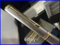 Parker Premier CISELE Fountain Pen Sterling Silver 18k Medium Nib Cased