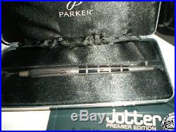 Parker Premier Edition Jubilee Liquorice Ballpoint Pen Sterling Silver New I Bx