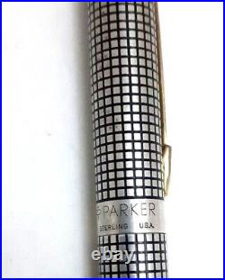 Parker Silver Sterling Cap & Barrel Ball Pen Puch Mechanism Made In USA