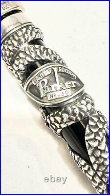 Parker Snake 925 Sterling Silver Limited Edition Fountain Pen Emeralds 330/5000