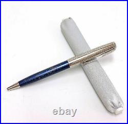 Parker Sonnet Atlas CT Special Edition Ballpoint Pen Silver Blue condition good