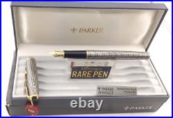 Parker Sonnet Cisele Sterling Silver Fountain Pen 18K Med nib NEW IN BOX
