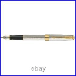 Parker Sonnet Fountain Pen Fougere Sterling Silver 18Kt M Pt 2 Tone Nib G2U