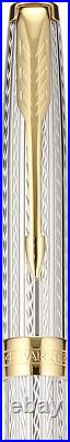 Parker Sonnet Mistral Ballpoint Pen Sterling Silver & Gold Trim New In Box