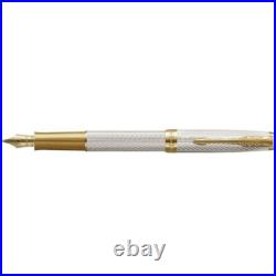 Parker Sonnet Mistral Fountain Pen Sterling Silver & Gold 18k Gold F New In Box