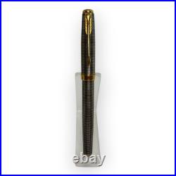 Parker Sonnet Sterling Silver Cisele Fountain Pen 18K Gold M Nib 1995 France VTG