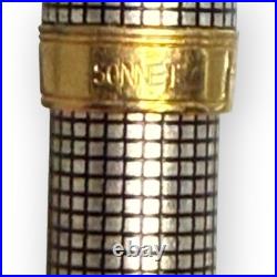 Parker Sonnet Sterling Silver Cisele Fountain Pen 18K Gold M Nib 1995 France VTG