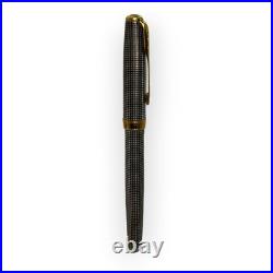 Parker Sonnet Sterling Silver Cisele Fountain Pen 18K Gold M Nib 1995 France VTG