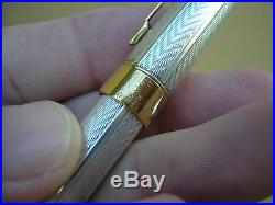 Parker Sonnet Sterling Silver Fountain Pen 18k Gold Medium Point With Gift Box