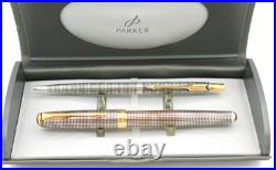 Parker Sterling Silver 925 SONNET Pen & Cap + Barrel Pencil France / USA