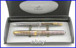 Parker Sterling Silver 925 SONNET Pen & Cap + Barrel Pencil France / USA