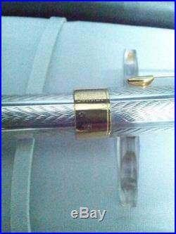 Parker Sterling Silver Fougere Fountain Pen18k Gold & Ballpoint Set New In Box