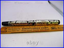 Parker Vintage Big Red Ball Pen with sterling overlay-large flower pattern-used