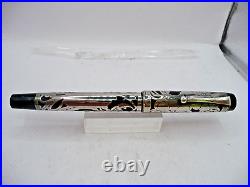 Parker Vintage Big Red Ball Pen with sterling overlay-large flower pattern-used