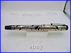 Parker Vintage Big Red Ball Pen with sterling overlay-large flower pattern-used