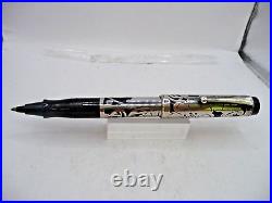 Parker Vintage Big Red Ball Pen with sterling overlay-large flower pattern-used