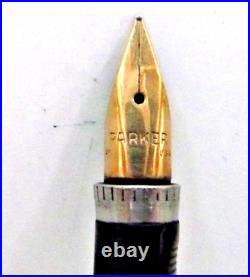 Parker Vintage Sterling Silver 75 Fountain Pen-medium-flat cap button