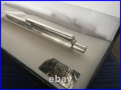Pen Sphere Silver Solid 925 Stripe Engraved Vintage Button Ballpoint