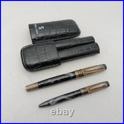 Philip Zepter by Montegrappa 925 Silver Fountain Pen 14K M Nib Ballpoint Pen NOS