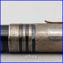 Philip Zepter by Montegrappa 925 Silver Fountain Pen 14K M Nib Ballpoint Pen NOS