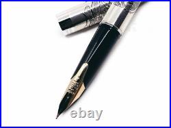 Pilot Beautifully Etched Dragon Pattern Ag925 Sterling Silver 14K Fountain Pen