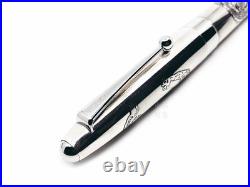 Pilot Beautifully Etched Dragon Pattern Ag925 Sterling Silver 14K Fountain Pen