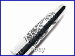 Pilot Beautifully Etched Dragon Pattern Ag925 Sterling Silver 14K Fountain Pen