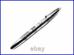 Pilot Beautifully Etched Dragon Pattern Ag925 Sterling Silver 14K Fountain Pen