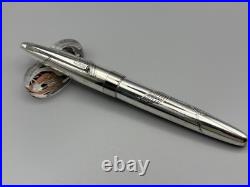 Pilot Custom Fountain Pen Sterling Silver Crane Design 18K F Nib 1970 Japan