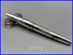 Pilot Custom Fountain Pen Sterling Silver Crane Design 18K F Nib 1970 Japan