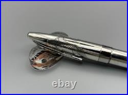Pilot Custom Fountain Pen Sterling Silver Crane Design 18K F Nib 1970 Japan