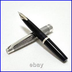 Pilot Elite Sterling Silver Cross Hatch Grid Fountain Pen 18K WG F Nib Tested