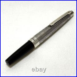 Pilot Elite Sterling Silver Cross Hatch Grid Fountain Pen 18K WG F Nib Tested