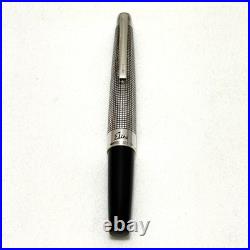 Pilot Elite Sterling Silver Cross Hatch Grid Fountain Pen 18K WG F Nib Tested