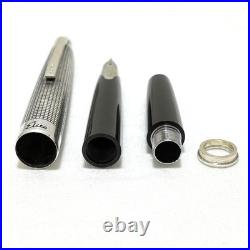 Pilot Elite Sterling Silver Cross Hatch Grid Fountain Pen 18K WG F Nib Tested