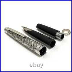 Pilot Elite Sterling Silver Cross Hatch Grid Fountain Pen 18K WG F Nib Tested