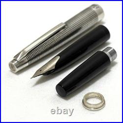 Pilot Elite Sterling Silver Cross Hatch Grid Fountain Pen 18K WG F Nib Tested Pilot Elite Sterling Silver Cross Hatch Grid Fountain Pen 18K WG F Nib Tested