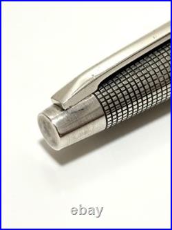 Pilot Elite Sterling Silver Cross Hatch Grid Fountain Pen 18K WG F Nib Tested