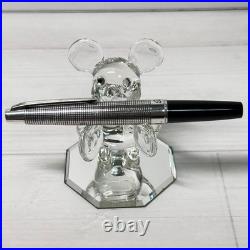 Pilot Elite Sterling Silver Grid Fountain Pen 18K-750 F Nib H1077 Japan Vintage