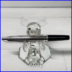 Pilot Elite Sterling Silver Grid Fountain Pen 18K-750 F Nib H1077 Japan Vintage