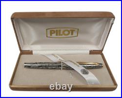 Pilot Sterling Silver Collection Fountain Pen 18 Kt Gold Medium Pt New In Box
