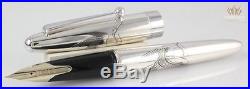 Pilot Sterling Silver Crane Pattern Fountain Pen Beautifully Etched On The Pen