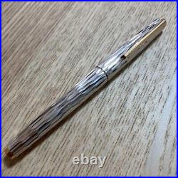Pilot Sterling Silver & Gold 18K 750 Fountain Pen F Nib Rare Unused