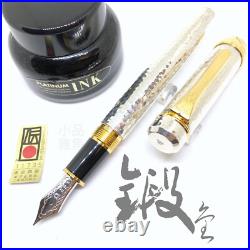 Platinum Hammered Ag925 Sterling Silver with Pt 790 nib Fountain Pen