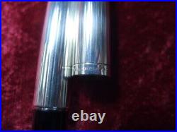 Platinum Sterling Silver Stripe Fountain Pen Medium Nib With Box Unused